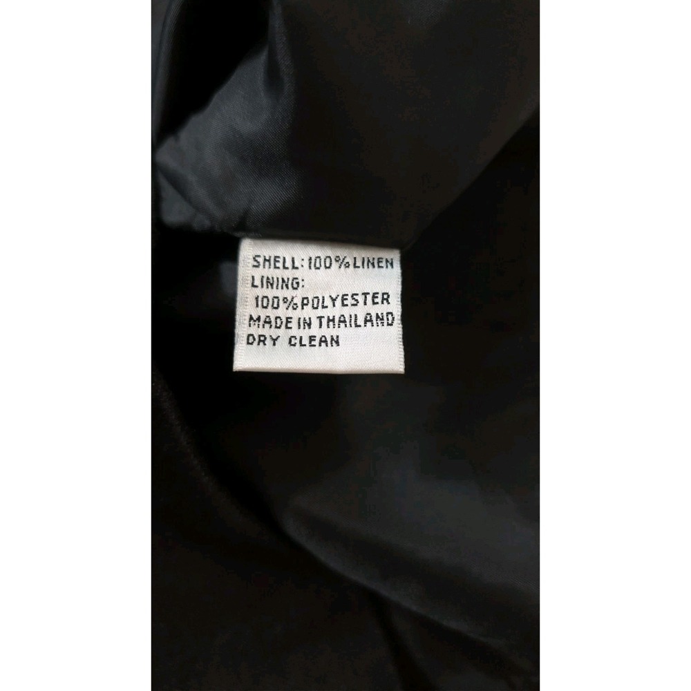 Talbots Petite Size 14 100% Irish Linen Black Fully Lined Dress 39" Midi Length - Picture 4 of 10